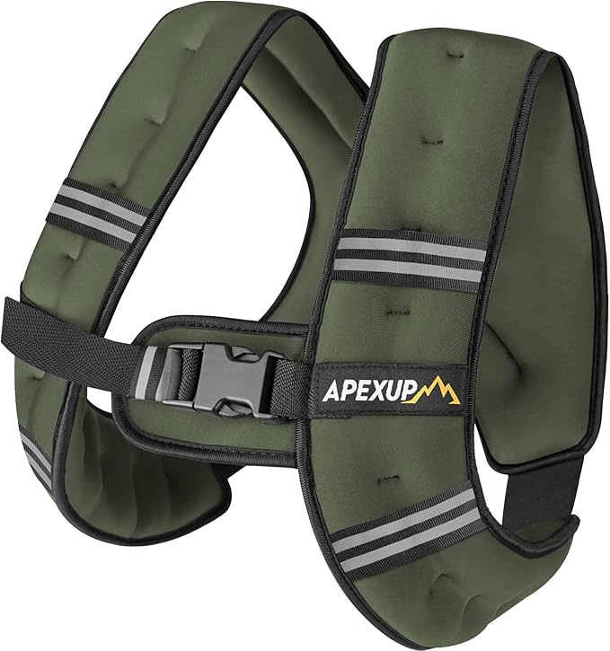APEXUP Weighted Vest with 5lbs/10lbs/15lbs/20lbs/25lbs/30lbs Weights and Reflective Stripe, Weight Vest Men Women for Workout, Strength Training, Running