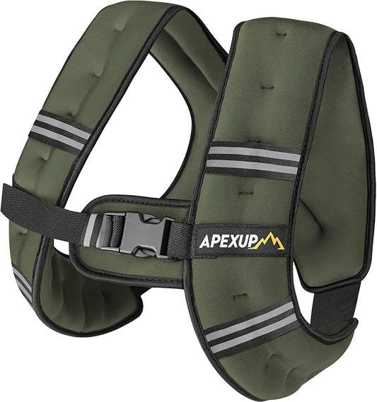APEXUP Weighted Vest with 5lbs/10lbs/15lbs/20lbs/25lbs/30lbs Weights and Reflective Stripe, Weight Vest Men Women for Workout, Strength Training, Running