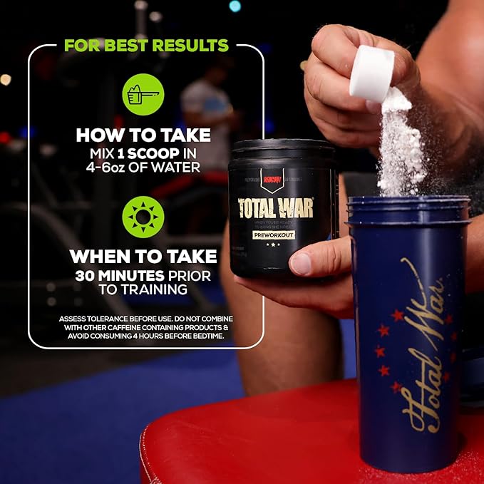 REDCON1 Total War Pre Workout, Rainbow Candy, L Citrulline, Malic Acid, Green Tea Leaf Extract for Pump Boosting Pre Workout for Women & Men - 3.2g Beta Alanine to Reduce Exhaustion, 30 Servings