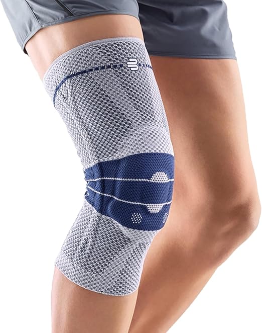 Bauerfeind - GenuTrain - Knee Brace - Targeted Support for Pain Relief and Stabilization of The Knee, Provides Relief of Weak, Swollen, and Injured Knees- Size 7 - Color Titanium