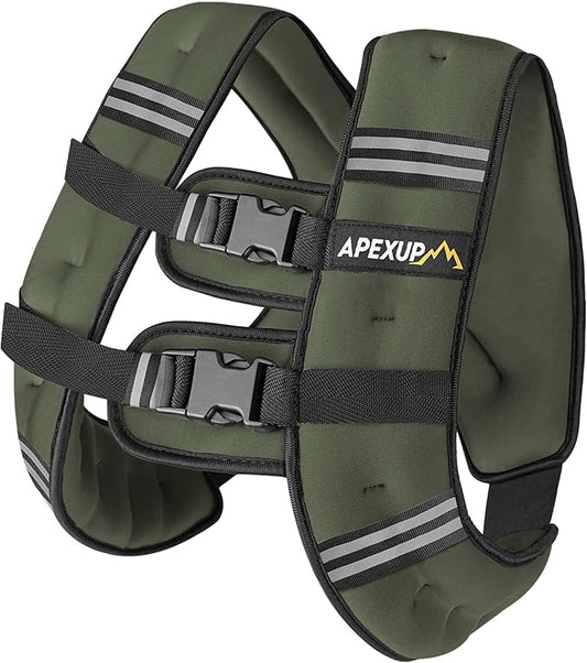 APEXUP Weighted Vest with 5lbs/10lbs/15lbs/20lbs/25lbs/30lbs Weights and Reflective Stripe, Weight Vest Men Women for Workout, Strength Training, Running