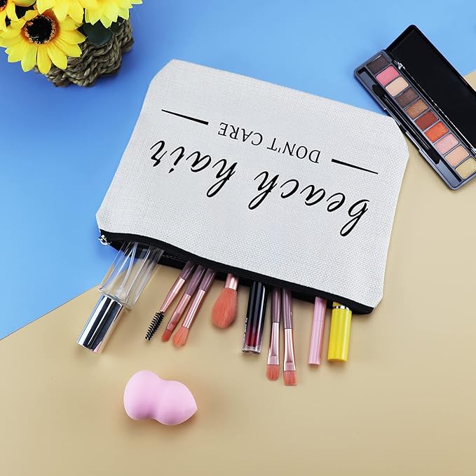 Beach Gifts for Women Beach Lover Makeup Bags Gift Beach Themed Cosmetic Bag Gifts Birthday Christmas Graduation Gift for Women Girl Teens Beach Lover Funny Vacation Gifts Travel Make Up Pouch