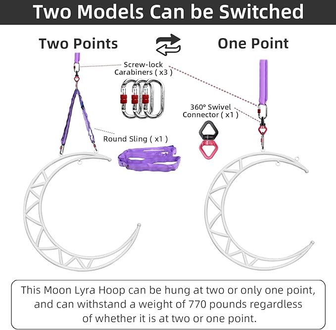 PRIOR FITNESS Aerial Moon Lyra Hoop Set