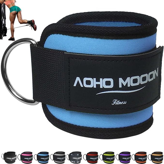Comfortable Adjustable Padded Ankle Wrist Cuffs Neoprene Padded Straps D-Ring Glute Kickback for Cable Machine, Ideal for Glutes Exercises
