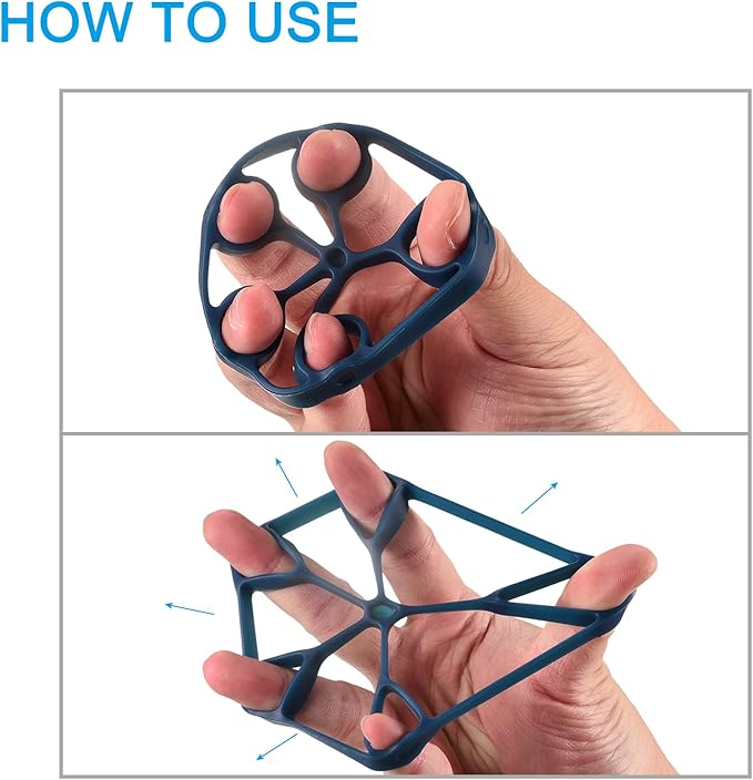 uxcell Finger Stretcher Exerciser 11LB Silicone