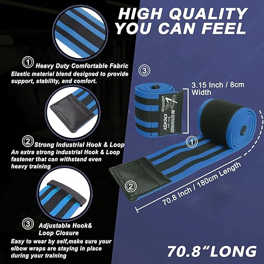 LARA STAR Knee Wraps for Weightlifting (1 Pair),Knee Straps for Squats Cross Training WODs Gym Workouts Weightlifting Fitness & Powerlifting,Alternative Knee Sleeve,72" Compression & Elastic Support