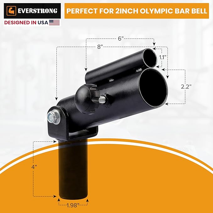EVERSTRONG T Bar Row Attachment with V Bar Attachment Landmine Handle - 360 Swivel Landmine Attachment for Barbell for Full-Body Workout in Home Gym - Small Spaces - Deadlifts Squats Landmine Stand