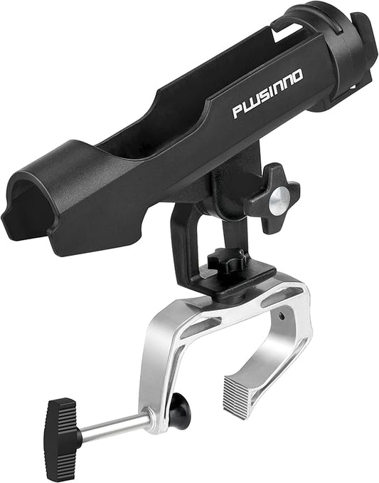 PLUSINNO Fishing Boat Rods Holder Large Clamp Opening 360 Degree Adjustable Fishing Rod Racks Folding Holder