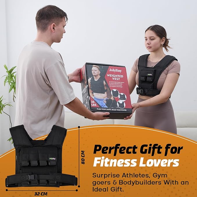 Adjustable Weighted Vest for Men – 20 LBS | 35 LBS Compact Fitness Vest with Durable Oxford Cloth, Ideal for Running, Cardio, CrossFit, Gym, Core Balance, Posture Support, and Strength Training
