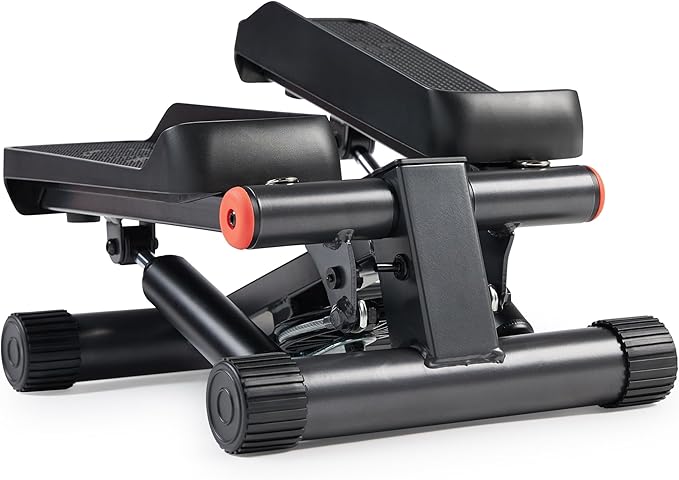 Sunny Health & Fitness Mini Stepper for Exercise at Home, Stair Step Workout Machine with Resistance Band, Fullbody Cardio, Upgraded Over 300lb Weight Capacity, Optional Free SunnyFit App Connection