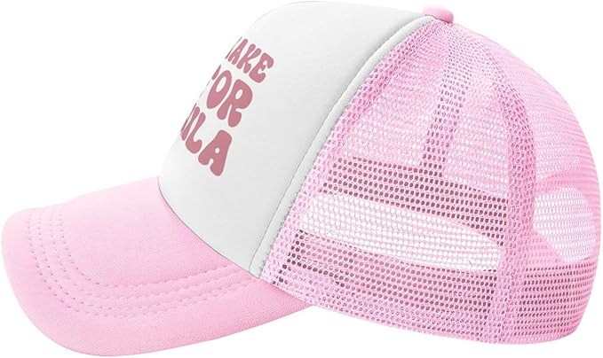 Put It On My Husband's Tab Drinking Trucker Hat - Funny Pink Trucker Hat for Women and Men
