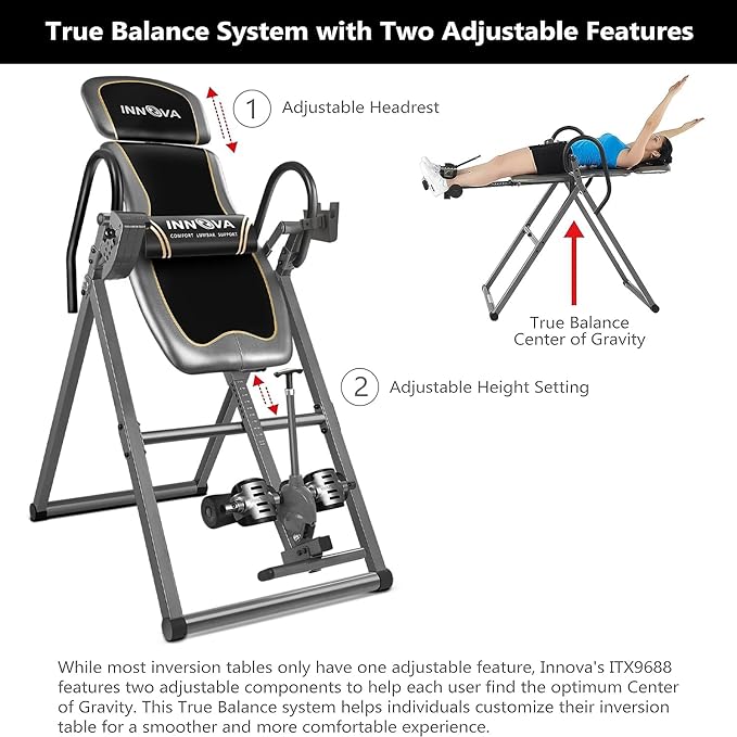 Innova Inversion Table with Adjustable Headrest 300 lb