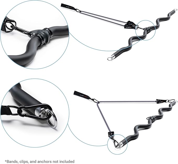 Deluxe Exercise Curl Bar for Lats BBEB-7355 Black 47 inches