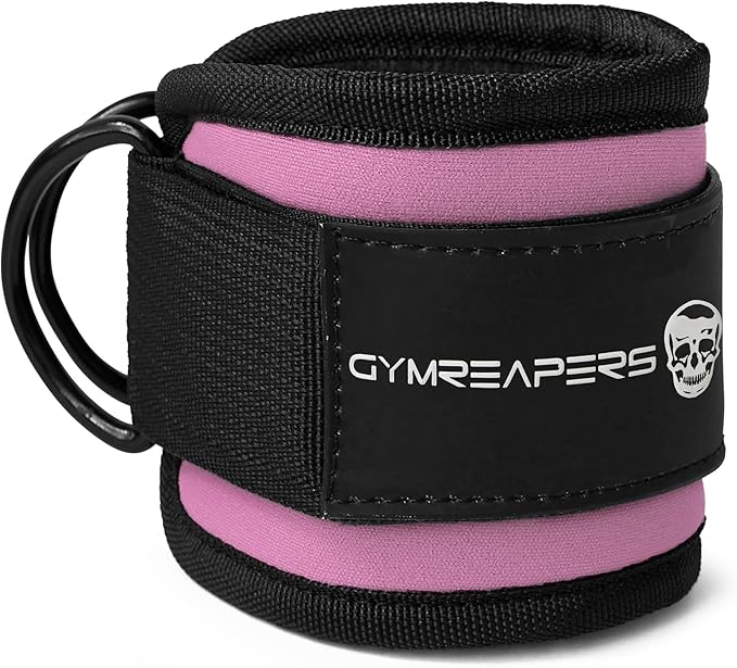 Gymreapers Ankle Straps (Pair) For Cable Machine Kickbacks, Glute Workouts, Lower Body Exercises - Adjustable Leg Straps with Neoprene Padding