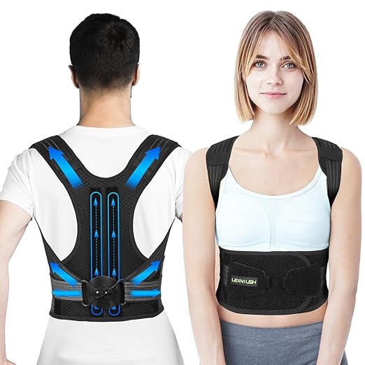 Posture Corrector for Women/Men/Kids, Adjustable Upper Back Brace for Back Pain Relief, Lightweight Posture Support Straightener for Teenagers Boys Girls to Improve Slouch, Prevent Humpback, L