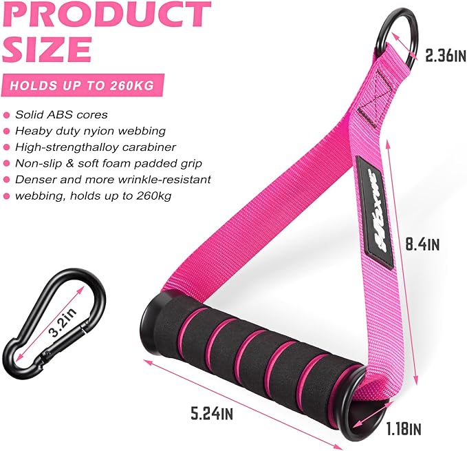 Cable Handles Gym Equipment, Heavy Duty Resistance Band Handles, Replacement Exercise Handles for Cable Machine, Pulley System, Strength Trainer, Pull Down Workout, Home Gym Cable Attachments