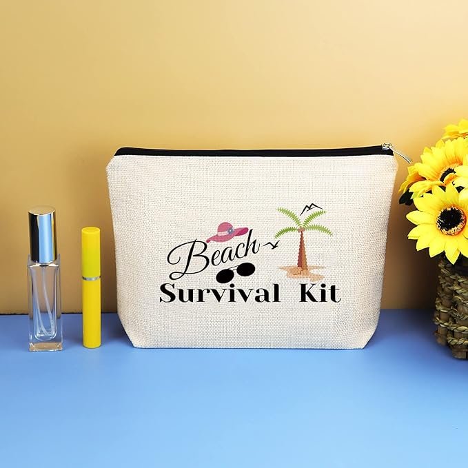 Beach Lover Gift Makeup Bags for Women Beach Travel Cosmetic Bag Beach Vacation Gifts Beach Themed Gifts for Teen Girls Beach Lover Birthday Christmas Graduation Gifts Summer Ocean Gift Toiletry Pouch