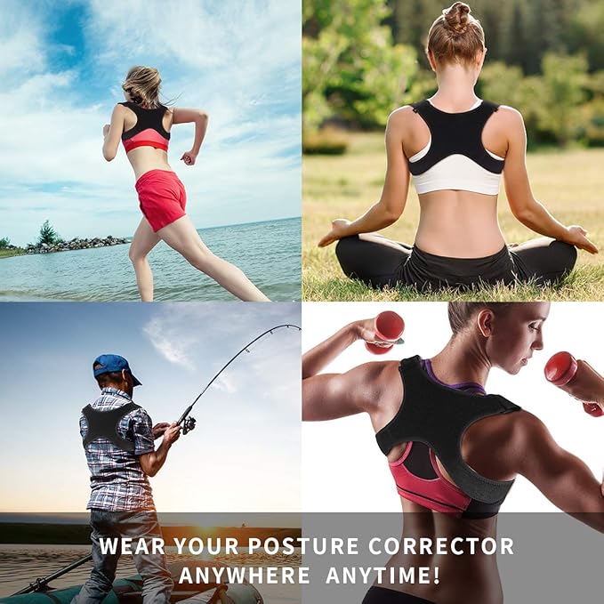 Posture Corrector for Men Women&Children Upper Back Brace Adjustable and Effective Clavicle Support Device for Thoracic Kyphosis and Shoulder Pain Relief