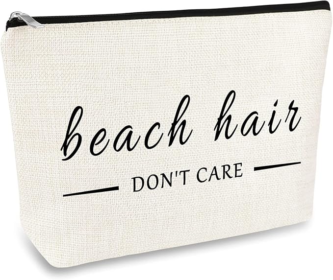Beach Gifts for Women Beach Lover Makeup Bags Gift Beach Themed Cosmetic Bag Gifts Birthday Christmas Graduation Gift for Women Girl Teens Beach Lover Funny Vacation Gifts Travel Make Up Pouch