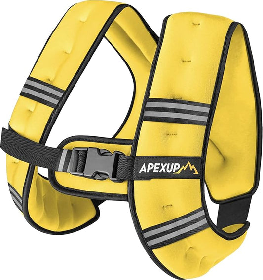 APEXUP Weighted Vest with 5lbs/10lbs/15lbs/20lbs/25lbs/30lbs Weights and Reflective Stripe, Weight Vest Men Women for Workout, Strength Training, Running