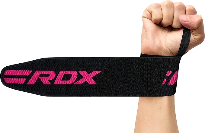 RDX Wrist Wraps for Weightlifting (Pair), IPL USPA Approved, Elasticated 18” Cotton Straps Support with Thumb Loop, Gym Wrap for Weight Lifting Powerlifting Competition Strength Training Bodybuilding