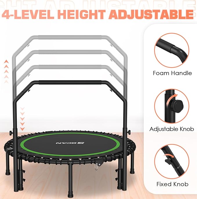 BCAN 450/550 LBS Foldable Mini Trampoline 40"/48" Fitness