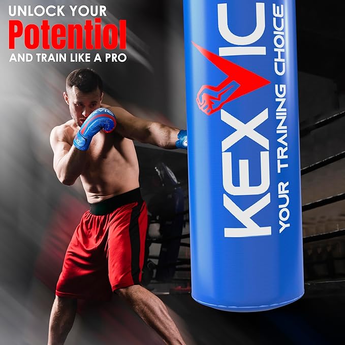 Punching Bag for Adults 4FT- Premium Heavy Duty Boxing Bag Set with 12OZ Boxing Gloves –Unfilled Hanging Kickboxing Bag for MMA, Karate, Judo, Muay Thai and Self Defense Training