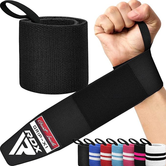 RDX Wrist Wraps for Weightlifting (Pair), IPL USPA Approved, Elasticated 18” Cotton Straps Support with Thumb Loop, Gym Wrap for Weight Lifting Powerlifting Competition Strength Training Bodybuilding