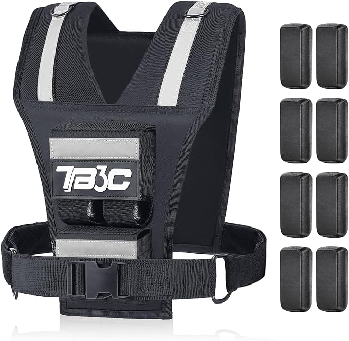 Adjustable Weighted Vest Men 19lbs/ 30lbs/ 40lbs Weights with Reflective Stripe, Weight Vest Woman Workout Vest for Crossfit, Calisthenics, Running & Walking.
