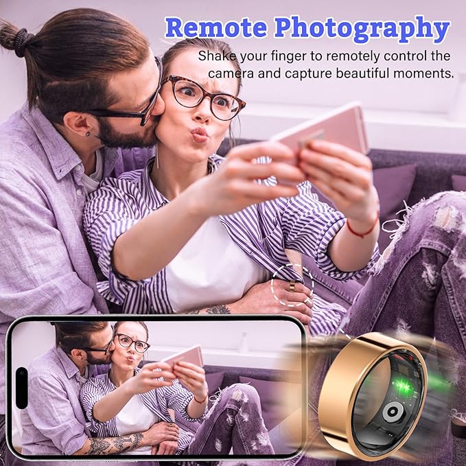 BANGALORE Smart Fitness Ring for Men & Women – Activity & Wellness Tracker with Heart Rate, Sleep, and Blood Oxygen Monitoring, Motion Tracking, Waterproof Build, and No Subscription Required (8#)