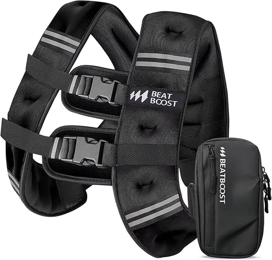 Weighted Vest for Women Men BeatBoost 5 10 15 20 25 30 lb Weight Vest with Ironsand for Walking Strength Training Running Workout
