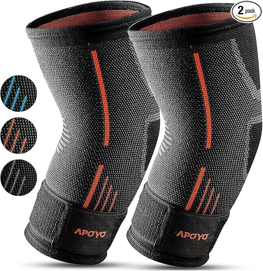 APOYO Elbow Brace for Tendonitis and Tennis Elbow, (Pair) Compression Sleeve for Arthritis, Workouts, Reduce Joint Pain During Fitness Activity (XX-Large)