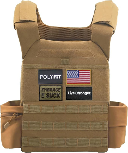 POLYFIT (Fortify) Weighted Vest for Strength and Endurance Training, Rucking, Fitness Workouts, Running, WODs