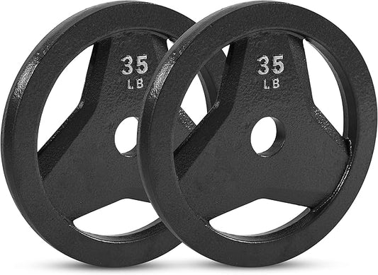 JFIT Olympic 2" Cast Iron Grip Plate OR 2" Rubber 6 Weights (2.5lbs to 45lbs) Plates