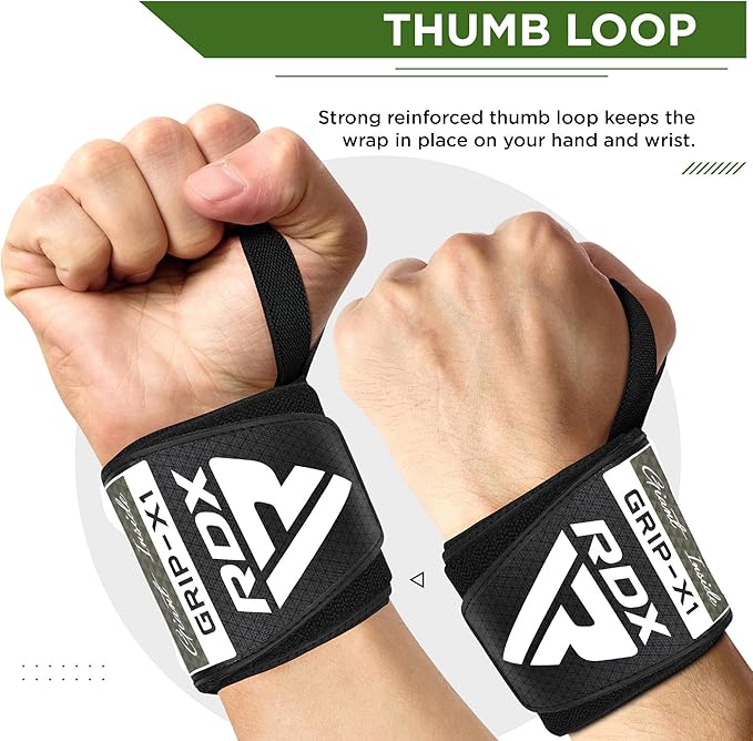 RDX Wrist Wraps for Weightlifting (Pair), IPL USPA Approved, Elasticated 18” Cotton Straps Support with Thumb Loop, Gym Wrap for Weight Lifting Powerlifting Competition Strength Training Bodybuilding