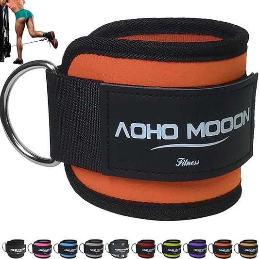 Comfortable Adjustable Padded Ankle Wrist Cuffs Neoprene Padded Straps D-Ring Glute Kickback for Cable Machine, Ideal for Glutes Exercises