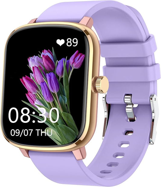 Popglory Smart Watch, 1.69'' Fitness Watch Women Men with Heart Rate, Blood Pressure, Blood Oxygen & Sleep Monitor, 110 Sports Modes Fitness Tracker, Waterproof Pedometer Compatible Android iPhone