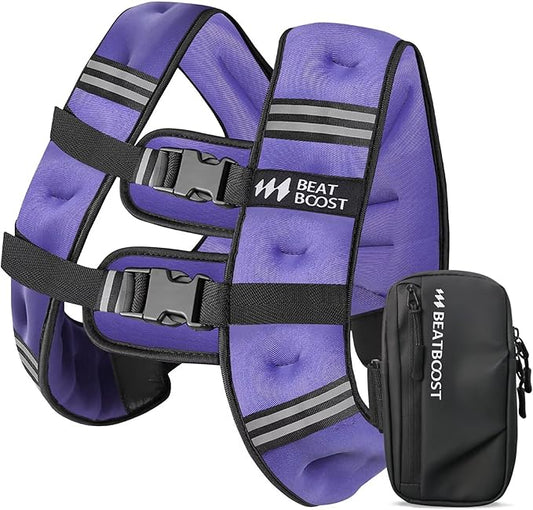 Weighted Vest for Women Men BeatBoost 5 10 15 20 25 30 lb Weight Vest with Ironsand for Walking Strength Training Running Workout