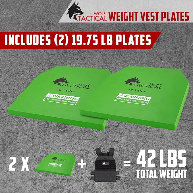 WOLF TACTICAL Weight Vest Plates - 5.75/8.75/14.5/19.75LB Pairs