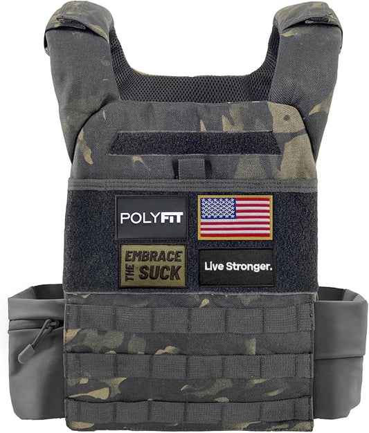 POLYFIT (Fortify) Weighted Vest for Strength and Endurance Training, Rucking, Fitness Workouts, Running, WODs
