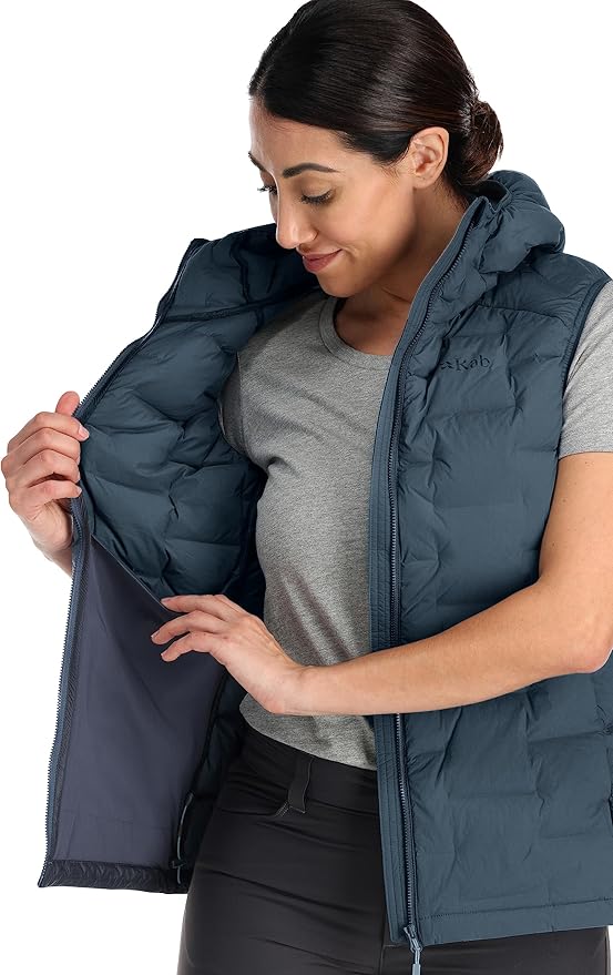 Rab Women's Cubit Stretch Down Insulated Lightweight Vest for Hiking, Climbing, and Skiing