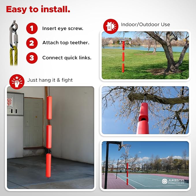 Jukestir® Punching Bag with Dynamic Motion, Better Footwork Than Double End Bag, Speed Bags for Boxing, More Agility Than Heavy Bag, Reflex Bag Boxing, Great MMA Workout at Home, Used by Pros