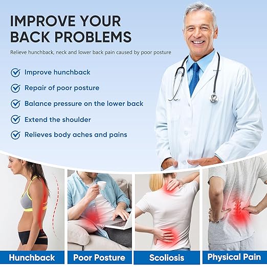 Back Brace Posture Corrector for Women, Adjustable Shoulder Straightener for Upper and Lower Back Pain Relief, Back Support Hunchback Corrector Pink (Large)