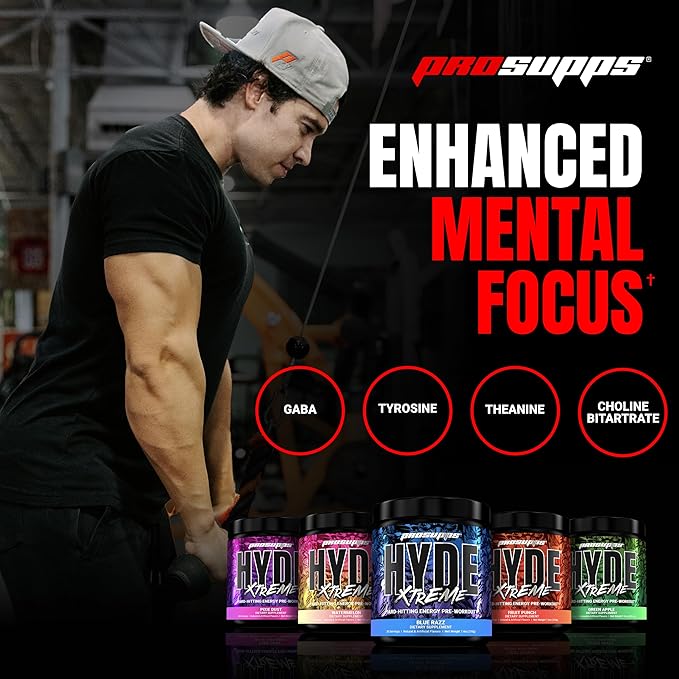 PROSUPPS Mr. Hyde Xtreme Pre Workout Powder with Creatine, Beta Alanine & Caffeine – Extreme Energy, Pumps, Focus & Performance - Fitness & Gym Supplements for Men & Women (Watermelon, 30 Servings)