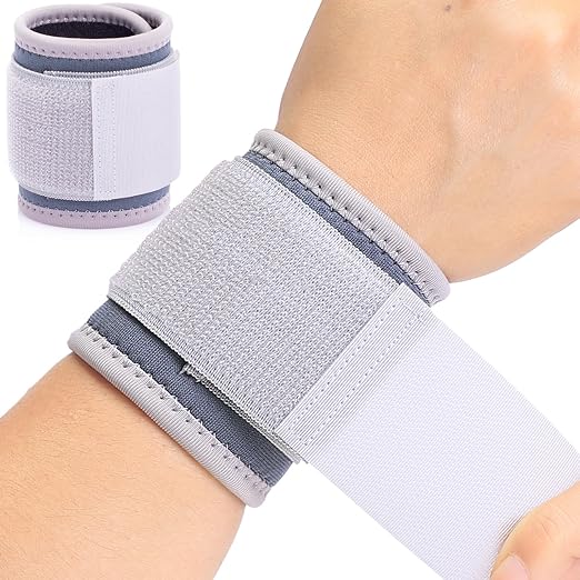 AMYONE Wrist Brace, 2 PACK Wrist Wraps for Carpal Tunnel for Men Women, Highly Elastic Wrist Compression Support for Gym/Fitness/Sports/Pain Relief/Weightlifting, Adjustable Wrist Sweatbands Deep Grey