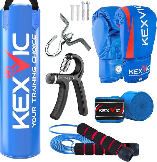 Punching Bag for Adults 4FT- Premium Heavy Duty Boxing Bag Set with 12OZ Boxing Gloves –Unfilled Hanging Kickboxing Bag for MMA, Karate, Judo, Muay Thai and Self Defense Training