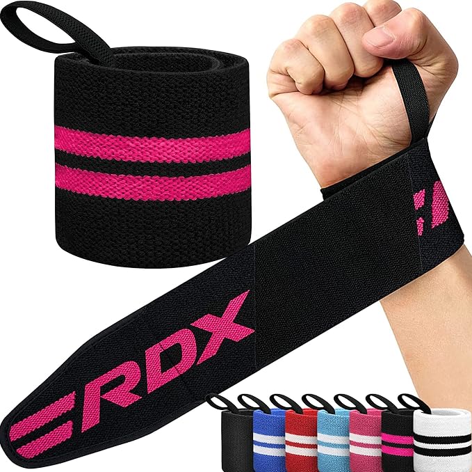 RDX Wrist Wraps for Weightlifting (Pair), IPL USPA Approved, Elasticated 18” Cotton Straps Support with Thumb Loop, Gym Wrap for Weight Lifting Powerlifting Competition Strength Training Bodybuilding