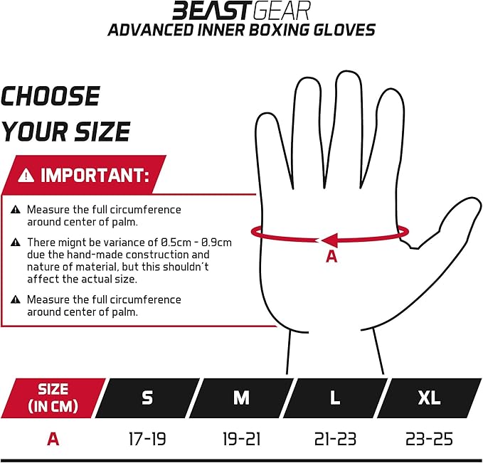 Beast Gear Hand Wraps for Boxing Gloves - Men & Women Inner Gel Quick Wraps for Combat Sports, MMA, and Martial Arts