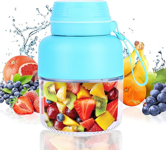 Personal Portable Blender, Blender for Shakes and Smoothies with 20oz Cup, Lid and Shoulder Strap, Type-C USB Rechargeable, Dishwasher Safe Parts, Light Blue Juice for Gym Travel