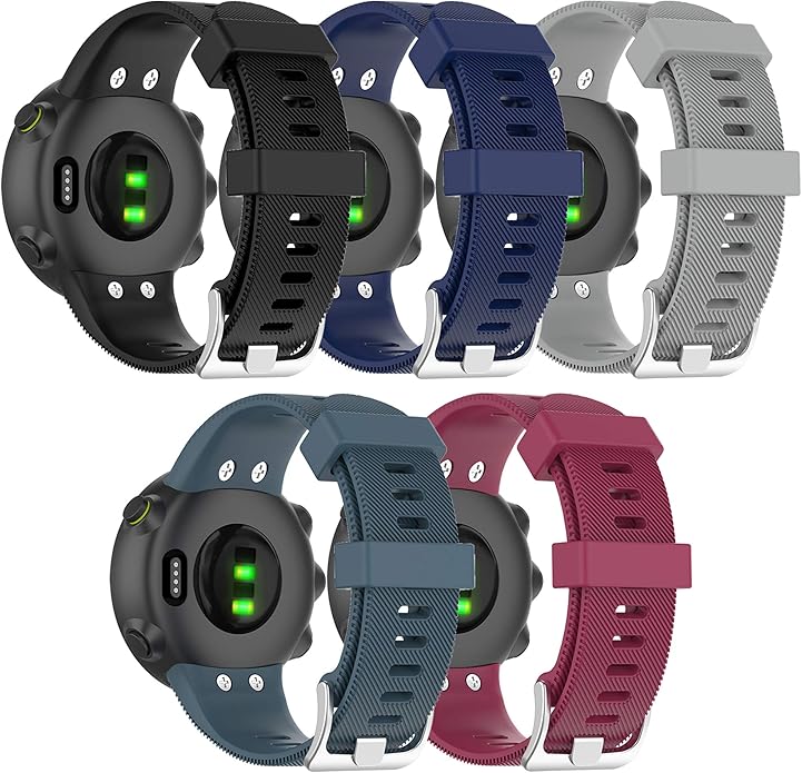 Band for Garmin Forerunner 45 (42mm), Soft Silicone Replacement Watch Band Strap for Garmin Forerunner 45S (39mm) / Swim 2 Smart Watch (No Tracker)